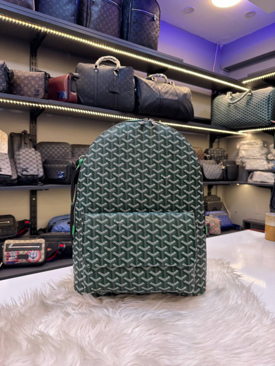 Goyard Saint Louis Backpack Green