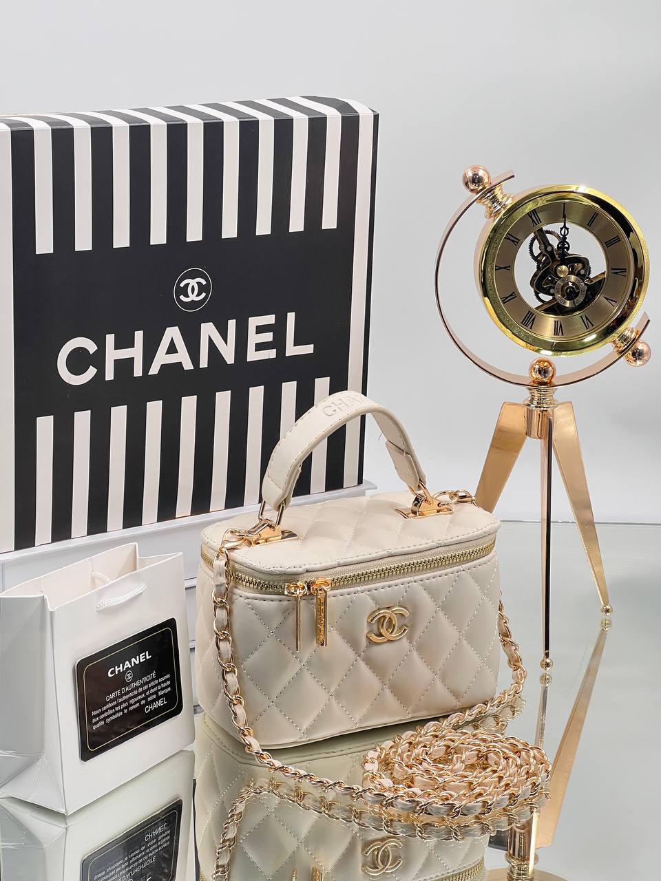 Chanel Vanity Case Bag White