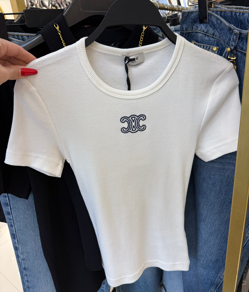 CELINE Triomphe White T-Shirt
