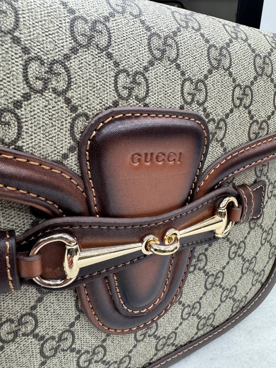 Gucci Horsebit Shoulder Bag Brown
