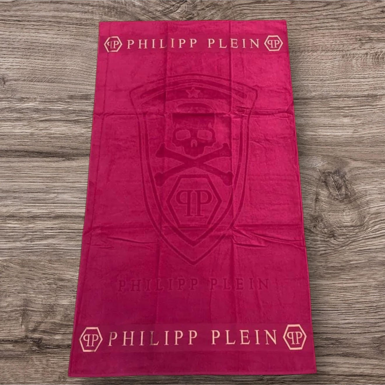 Philipp Plein Skull Beach Towel Pink