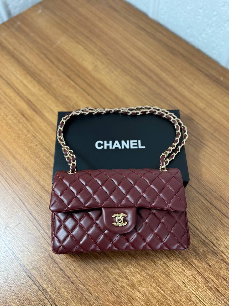 Chanel Classic Flap Bag Burgundy Quilted Leather