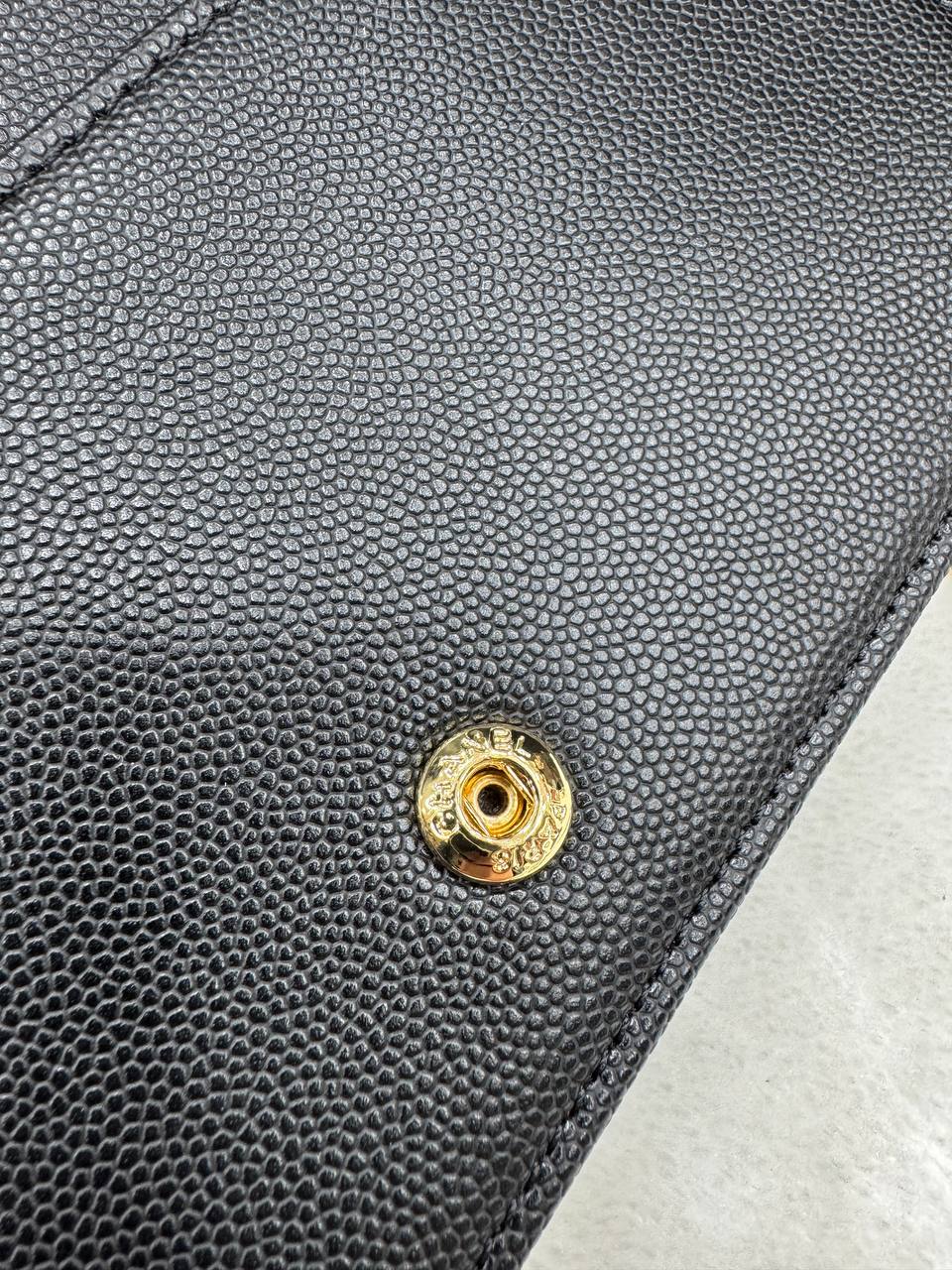 Chanel Quilted CC Chain Wallet Crossbody Bag Black