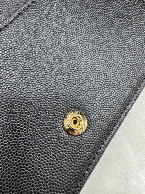 Chanel Quilted CC Chain Wallet Crossbody Bag Black