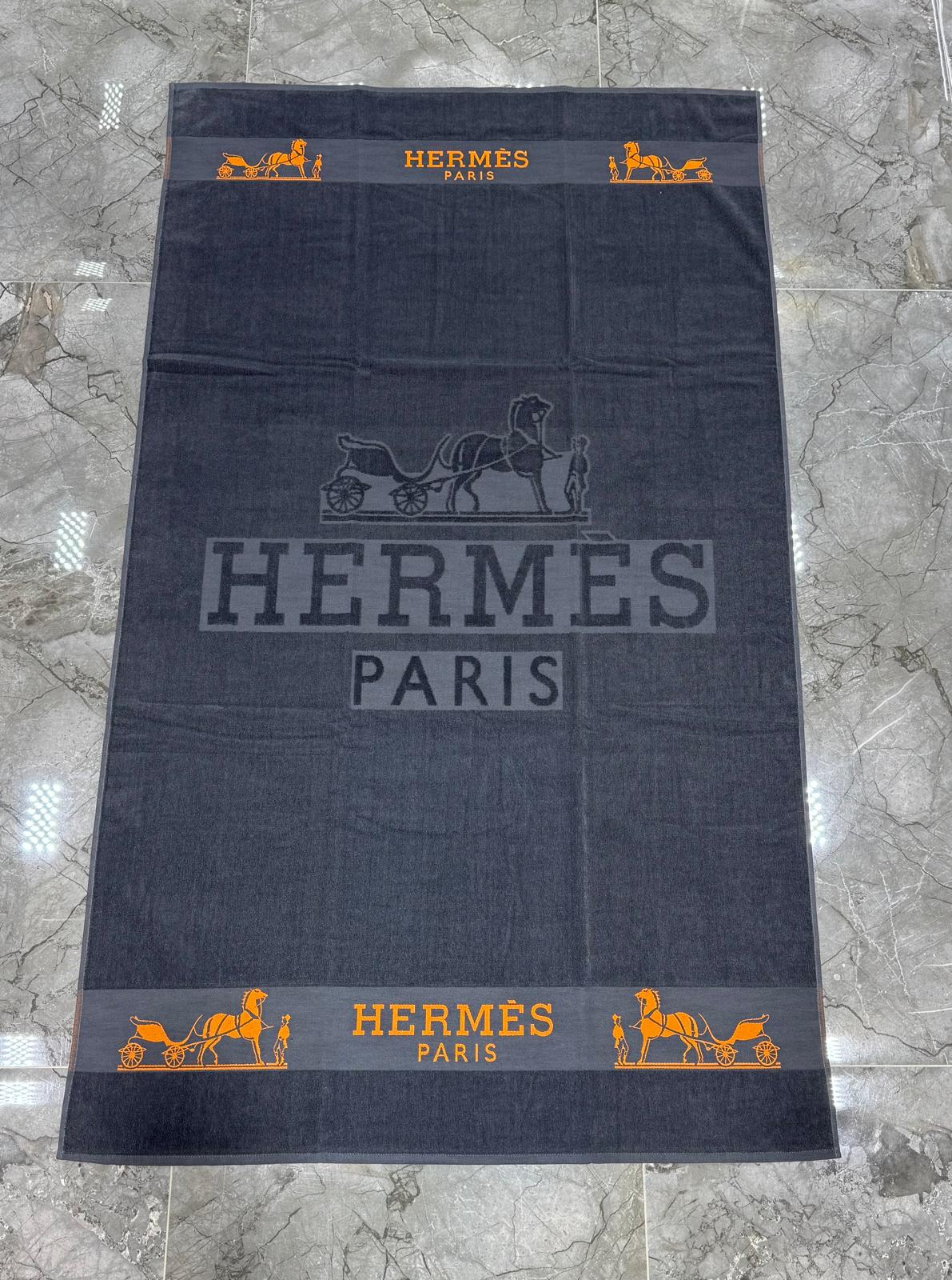 Hermès Paris Beach Towel Black