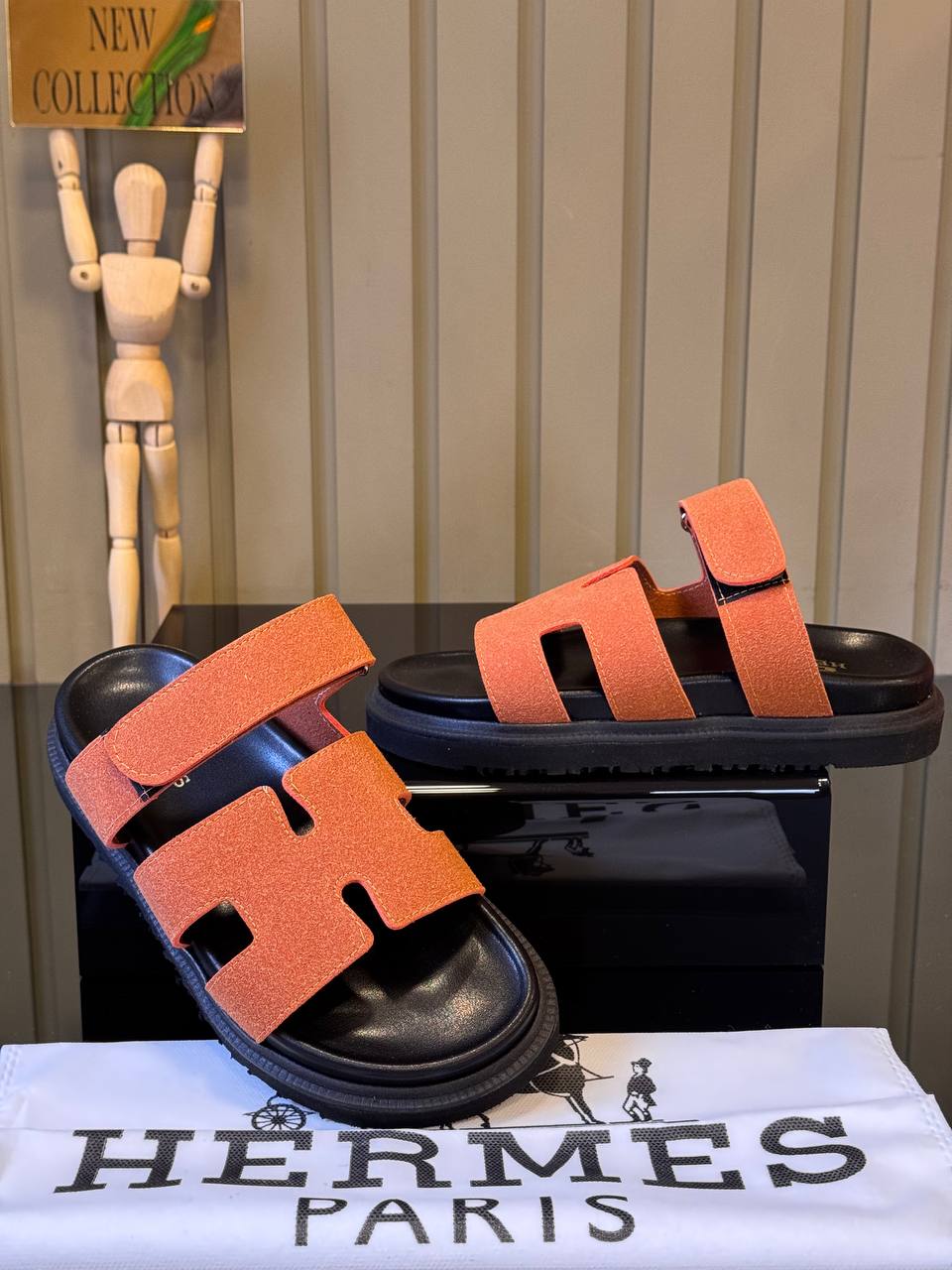 Hermes Chypre Sandals Orange
