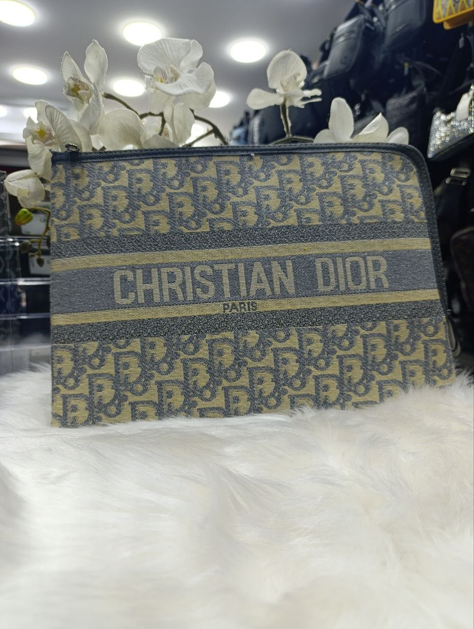Dior Oblique Zipped Pouch Grey