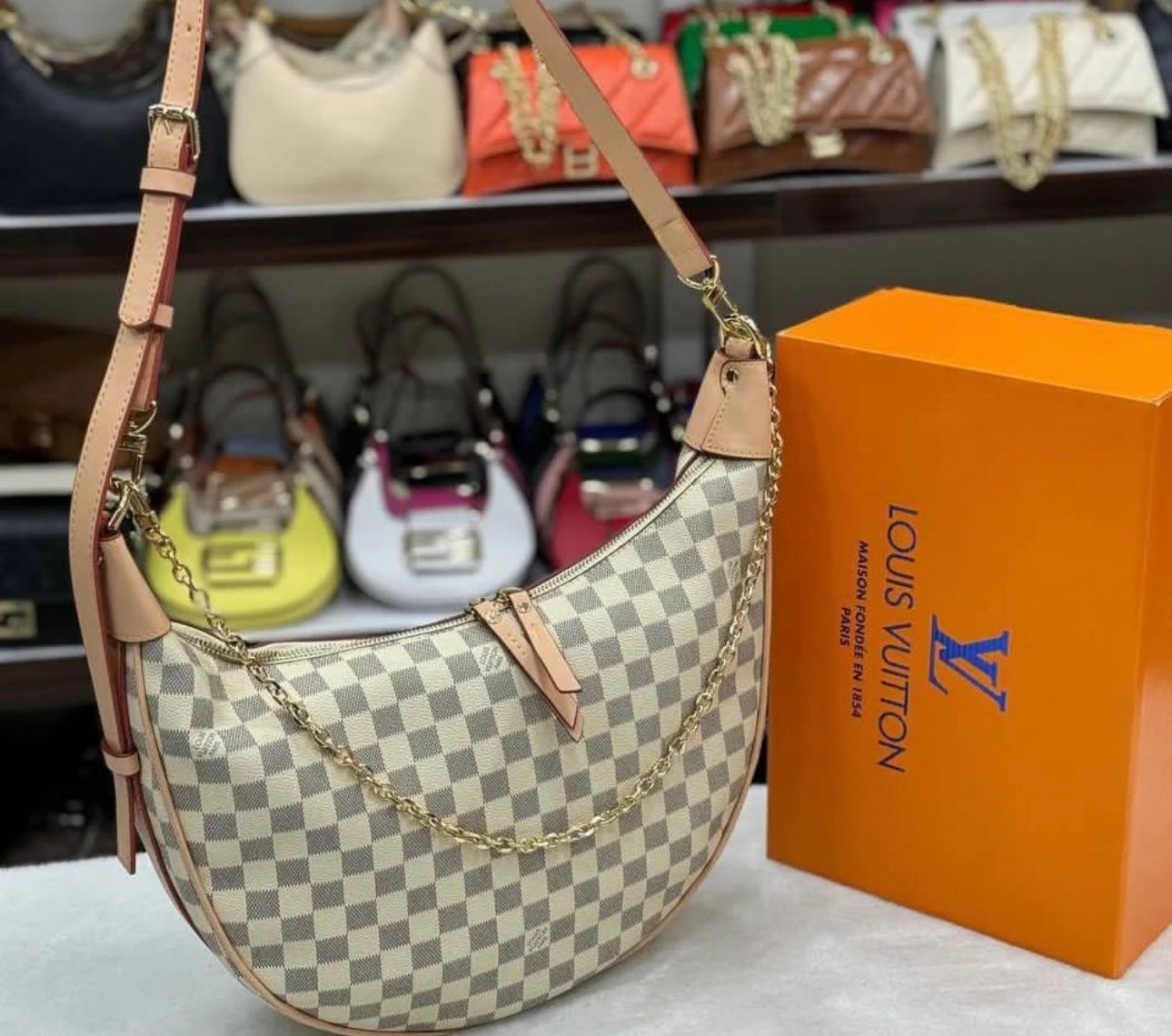Louis Vuitton Loop Hobo Damier Azur