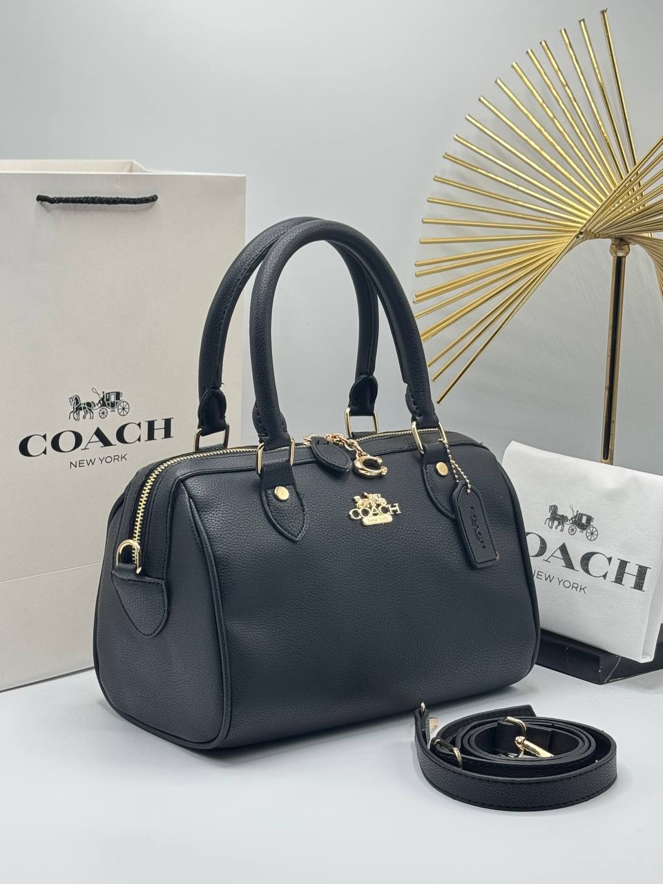 Coach Signature Satchel Bag Black