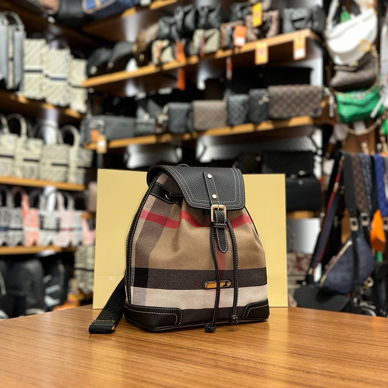 Burberry Vintage Check Backpack Black
