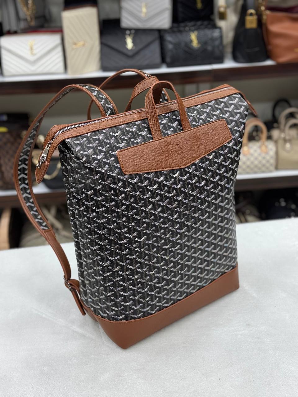 Goyard Saint Louis Backpack Canvas Black