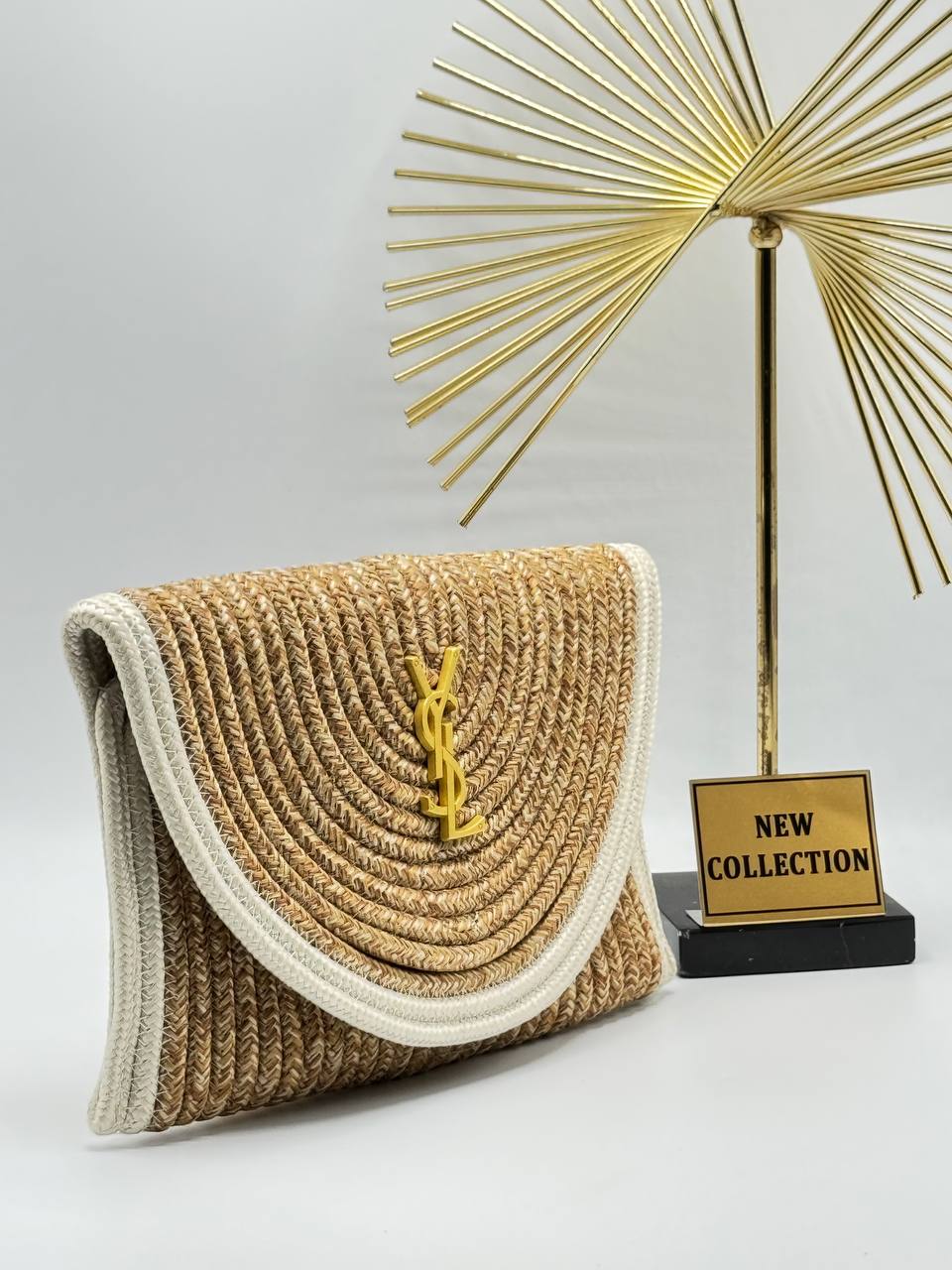 Saint Laurent Raffia Envelope Clutch