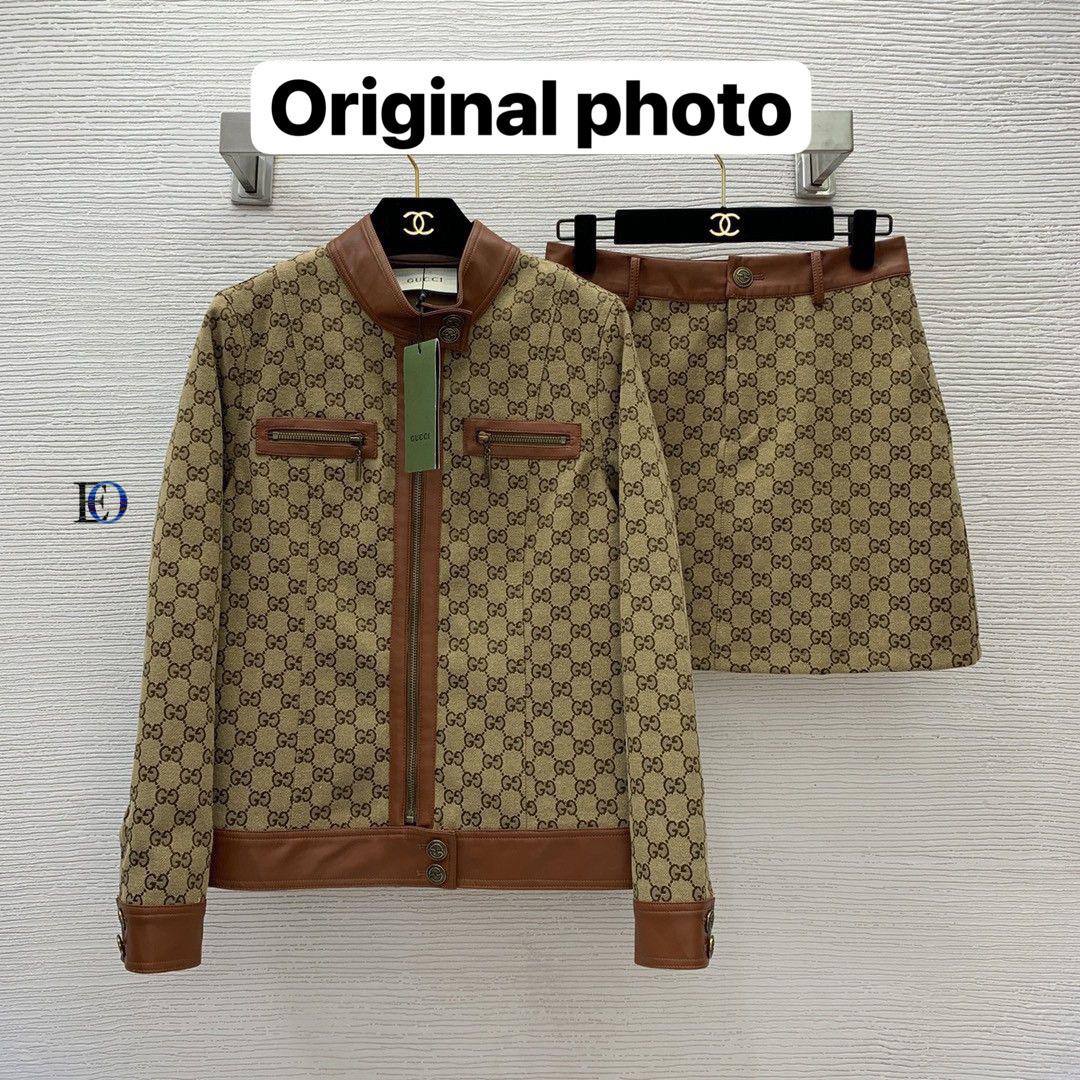 Gucci Skirt & Jacket Set Beige