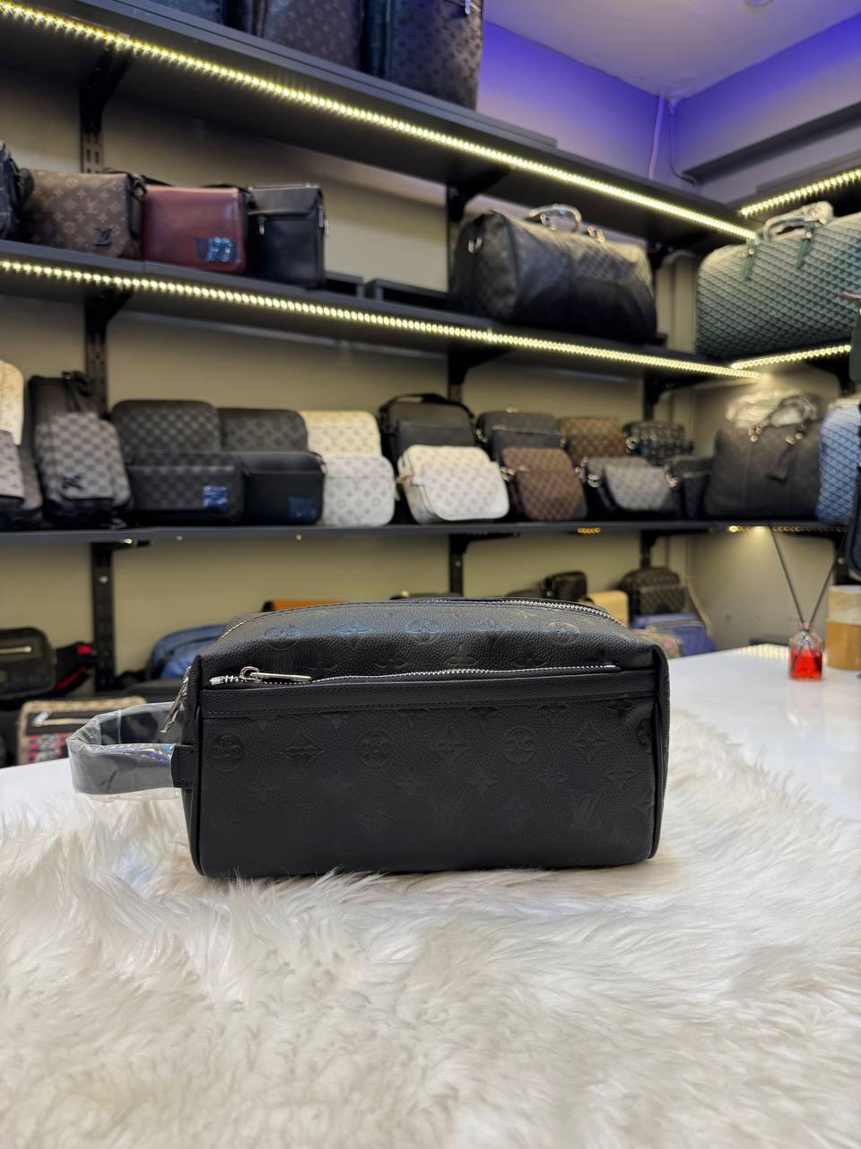Louis Vuitton Monogram Shadow Toiletry Pouch Black