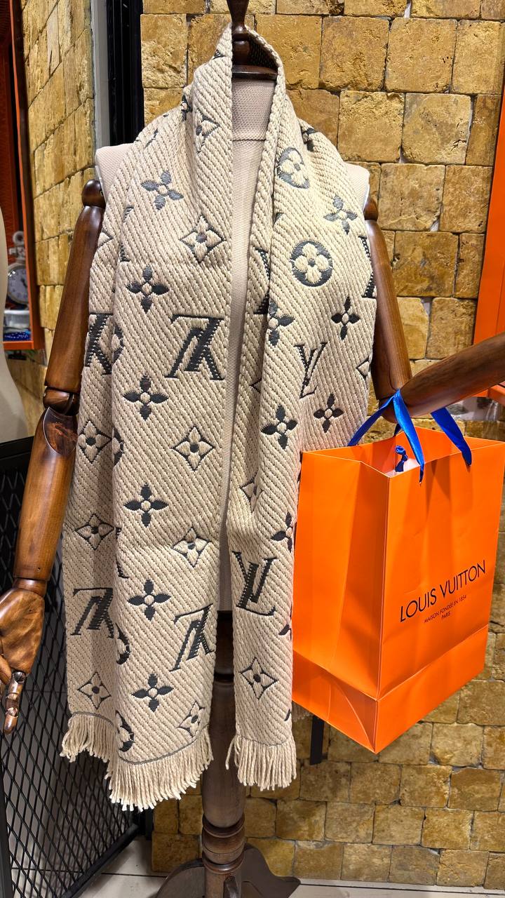 Louis Vuitton Monogram Cashmere Shawl Beige