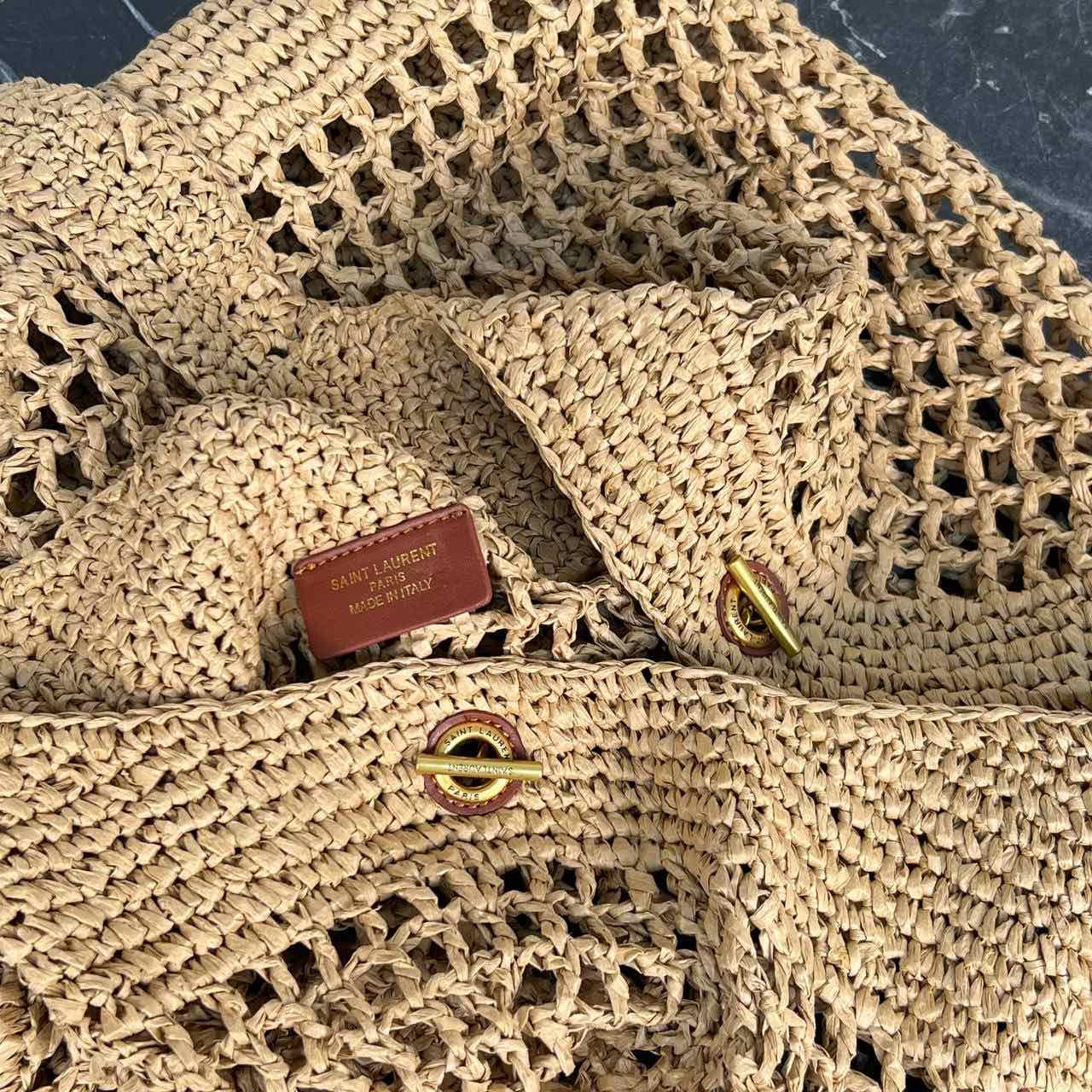 Saint Laurent YSL Raffia Tote Bag