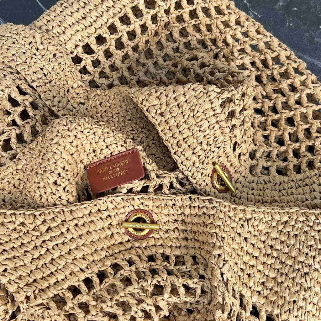 Saint Laurent YSL Raffia Tote Bag