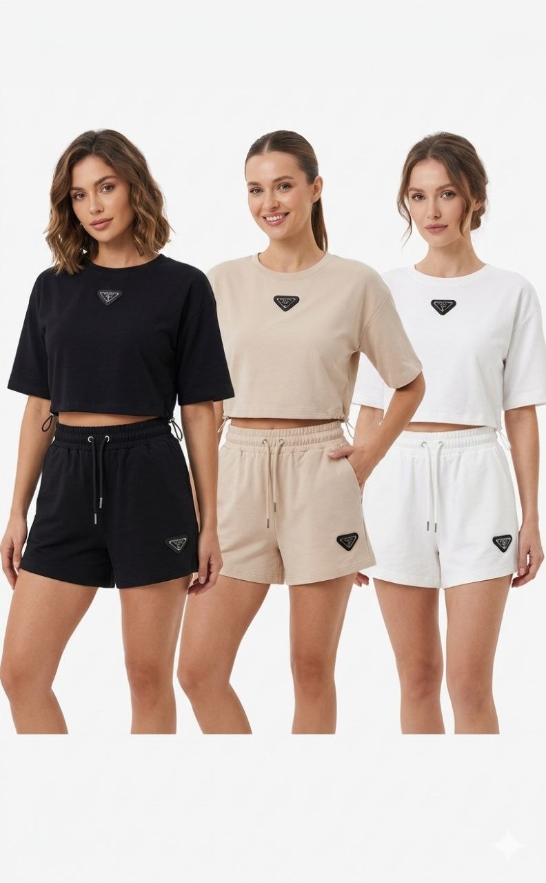 Prada Triangle Logo Crop Set