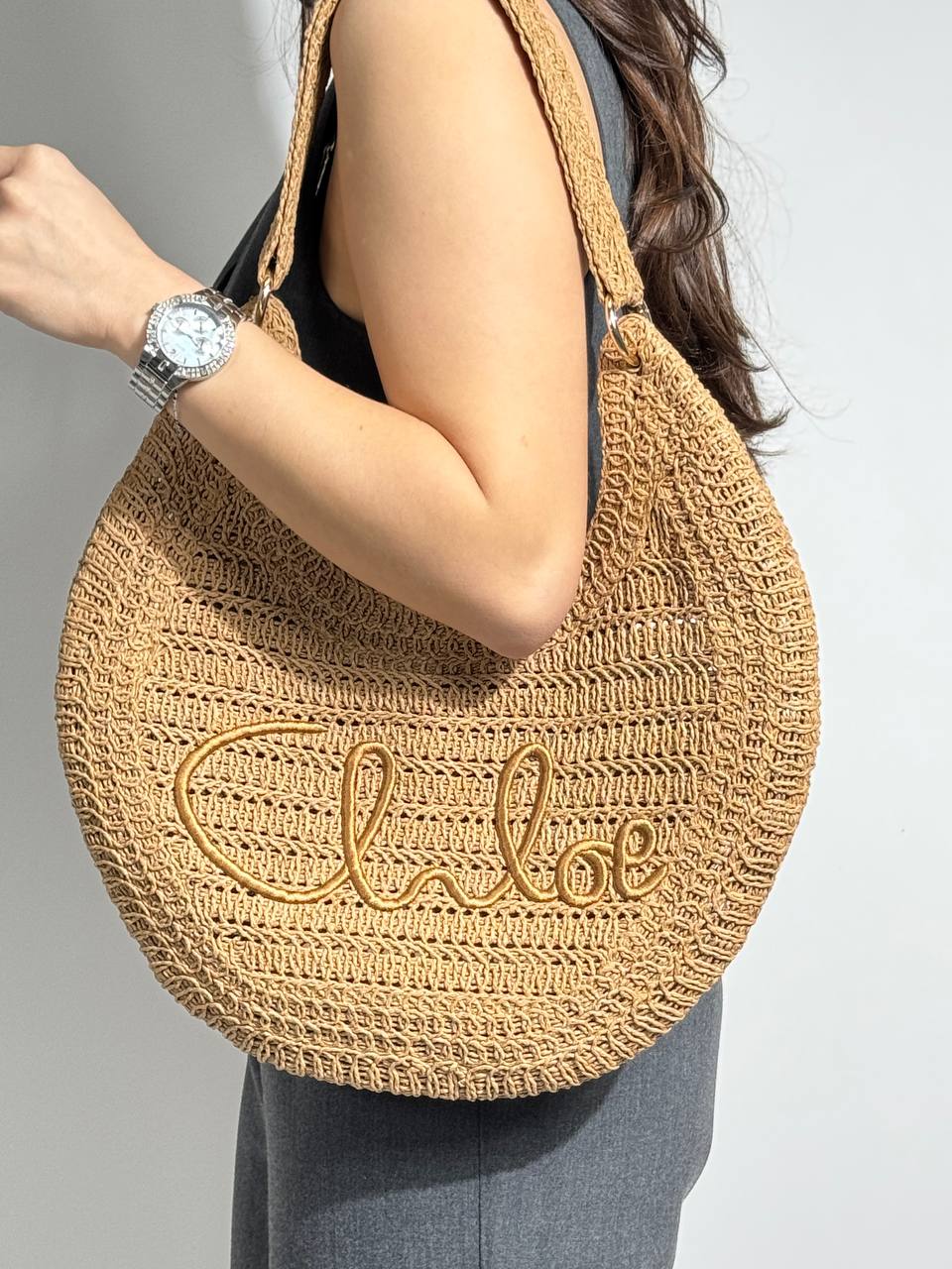 Chloe Raffia Tote Bag