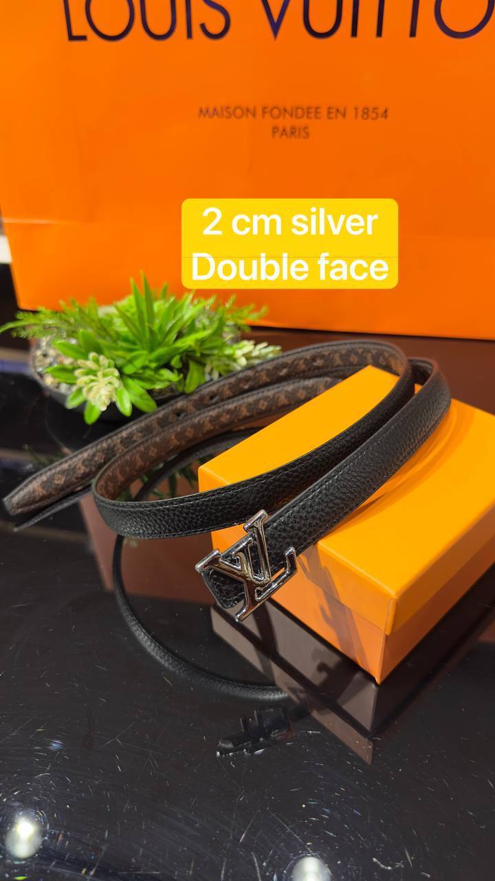 Louis Vuitton LV Initiales Leather Belt Black Double Face