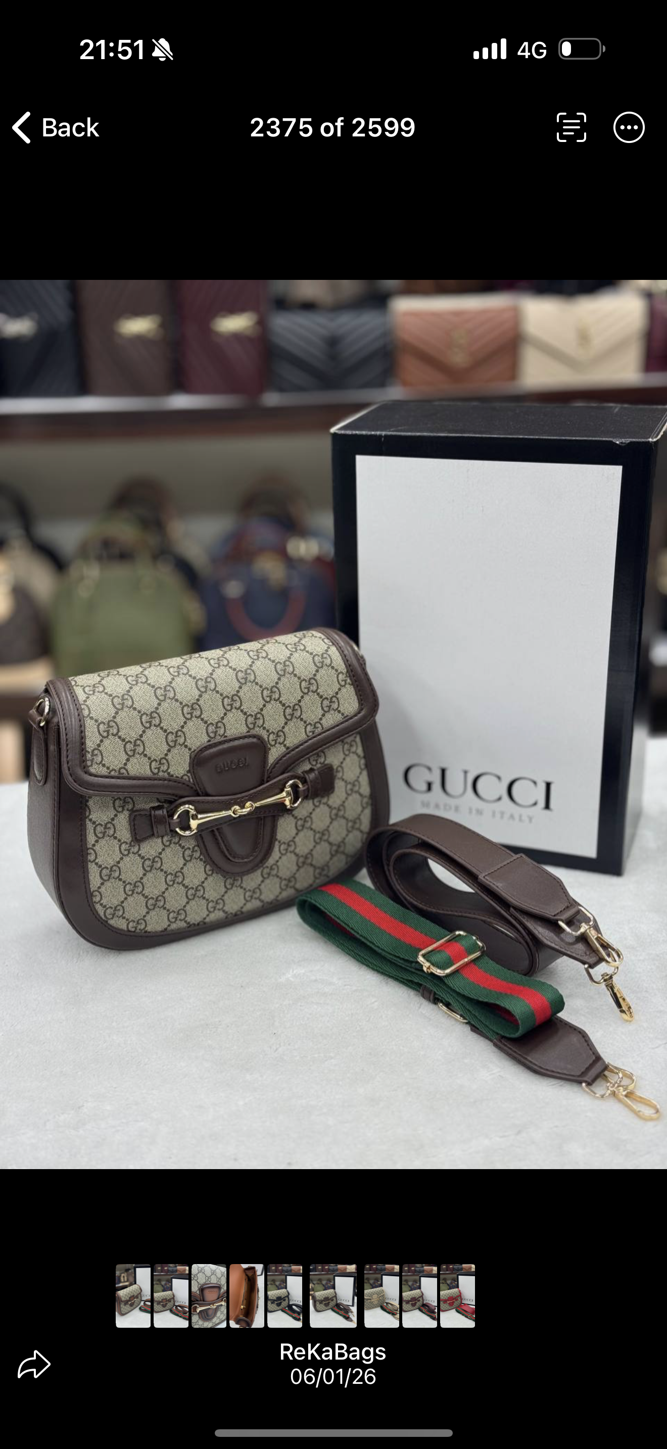 Gucci Horsebit Shoulder Bag Brown