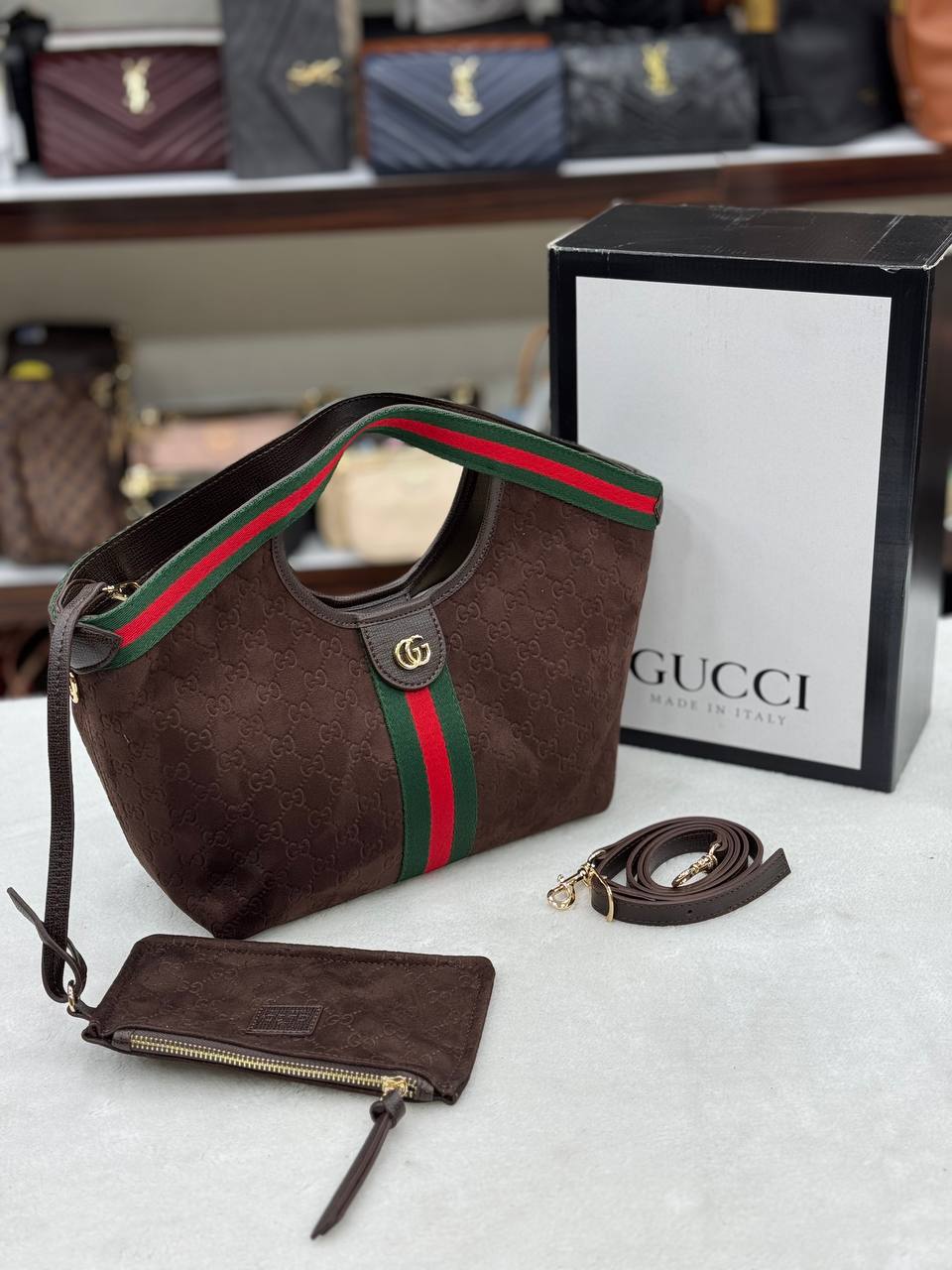 Gucci GG Giglio Canvas Tote Bag Small
