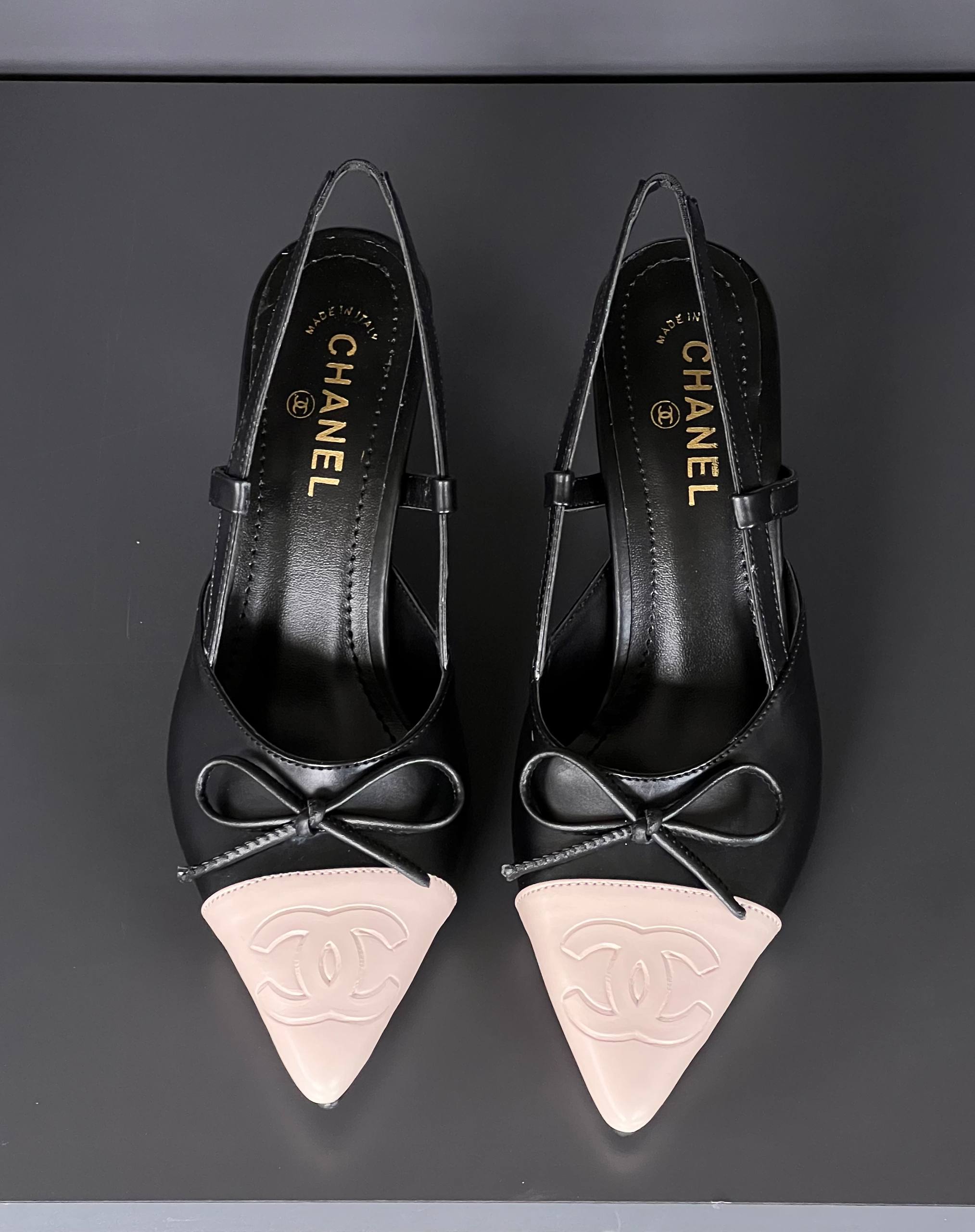 Chanel Slingback Two-Tone Black & Beige