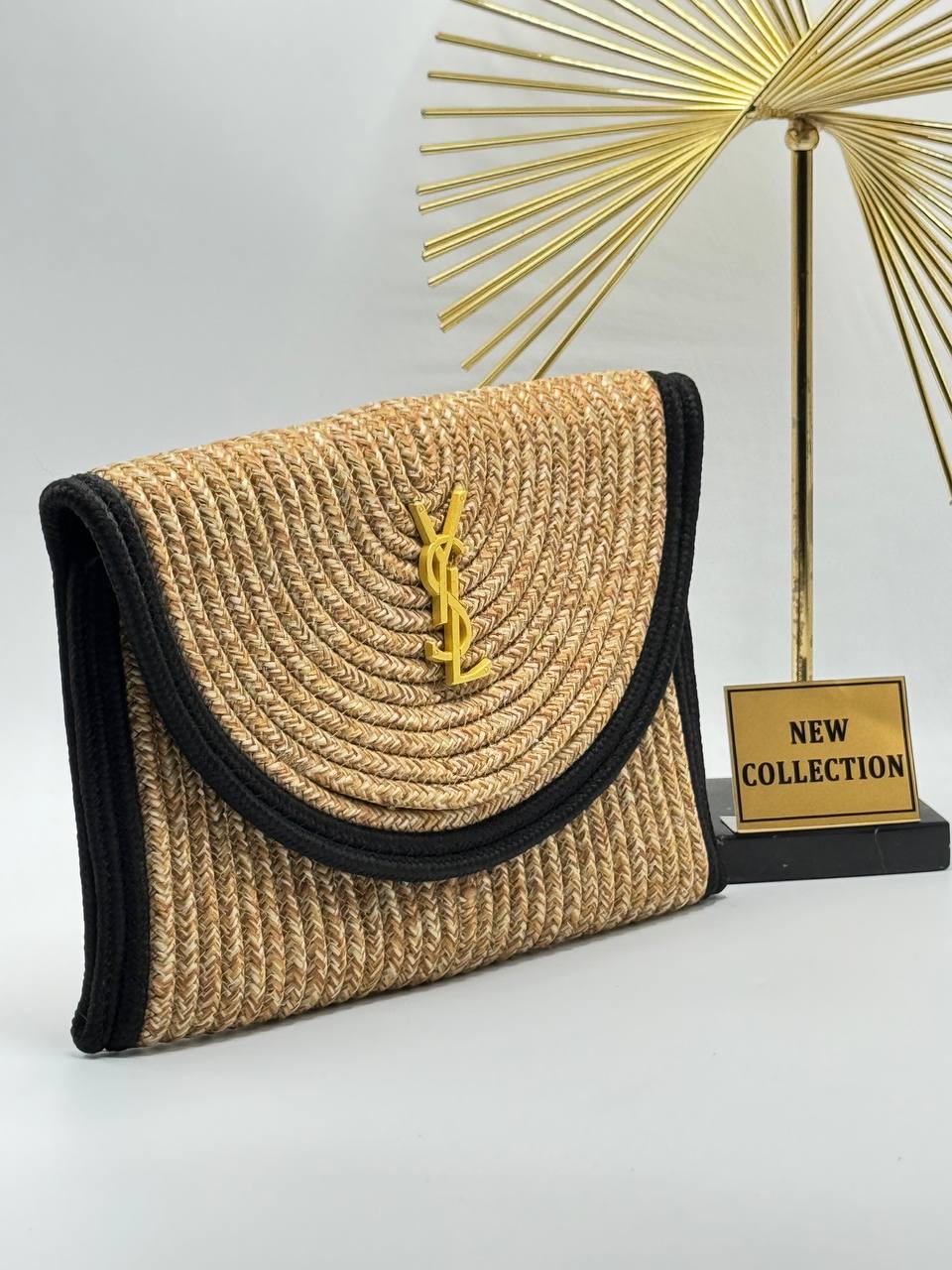 Saint Laurent Raffia Envelope Clutch