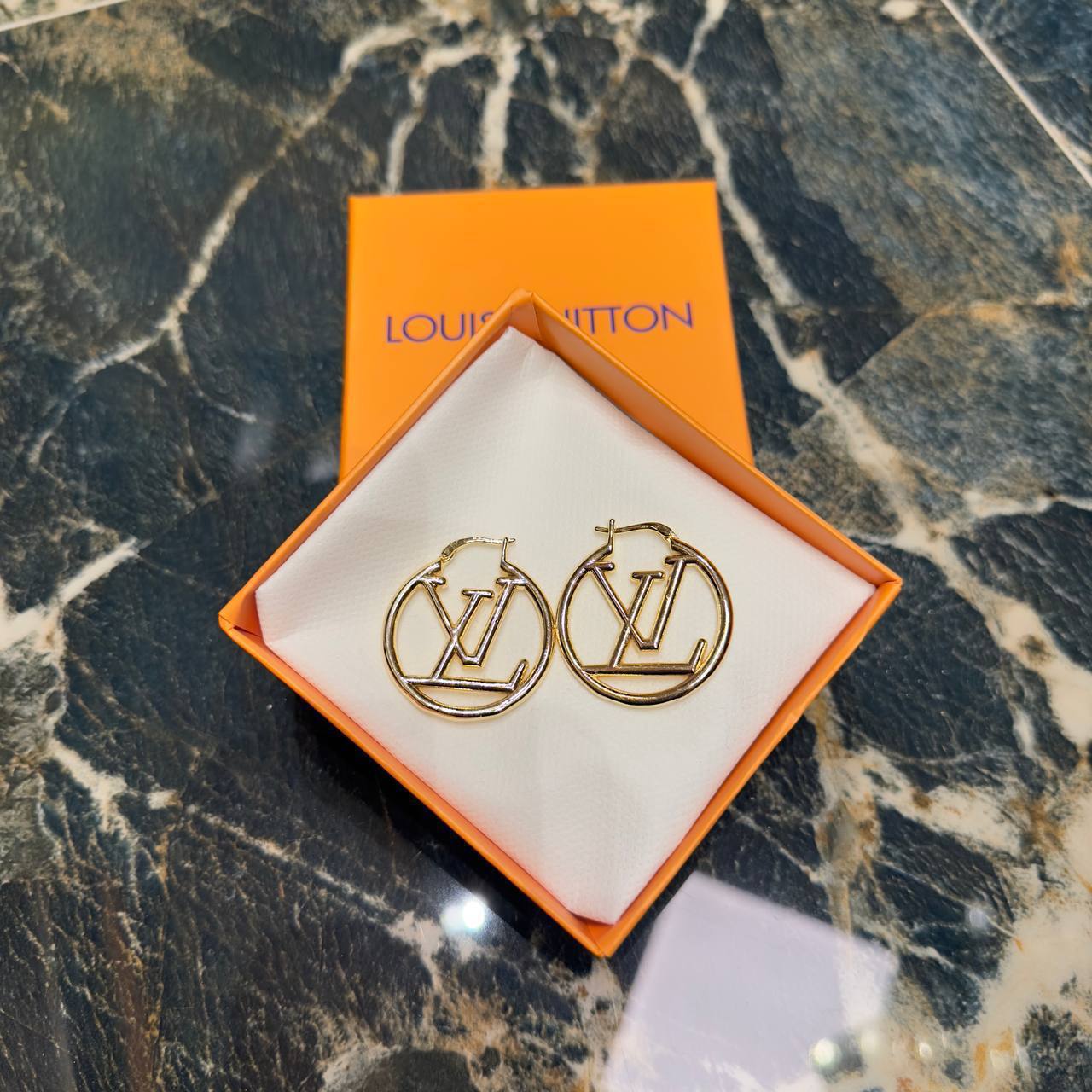 Louis Vuitton LV Circle Hoop Earrings Gold