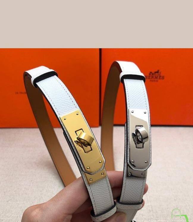 Hermès Kelly Leather Belt White