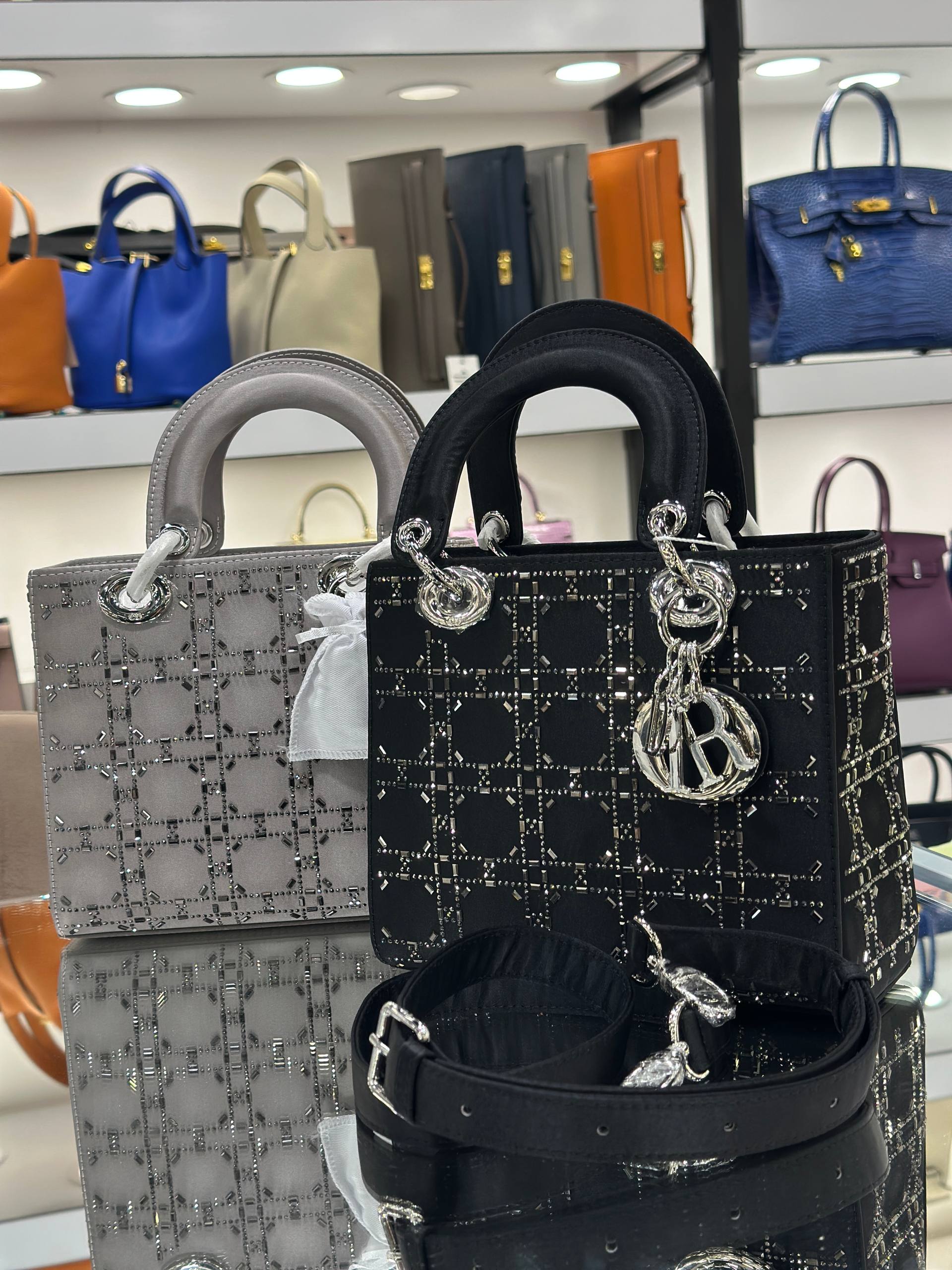 Christian Dior Lady Dior Studded Tote Bag
