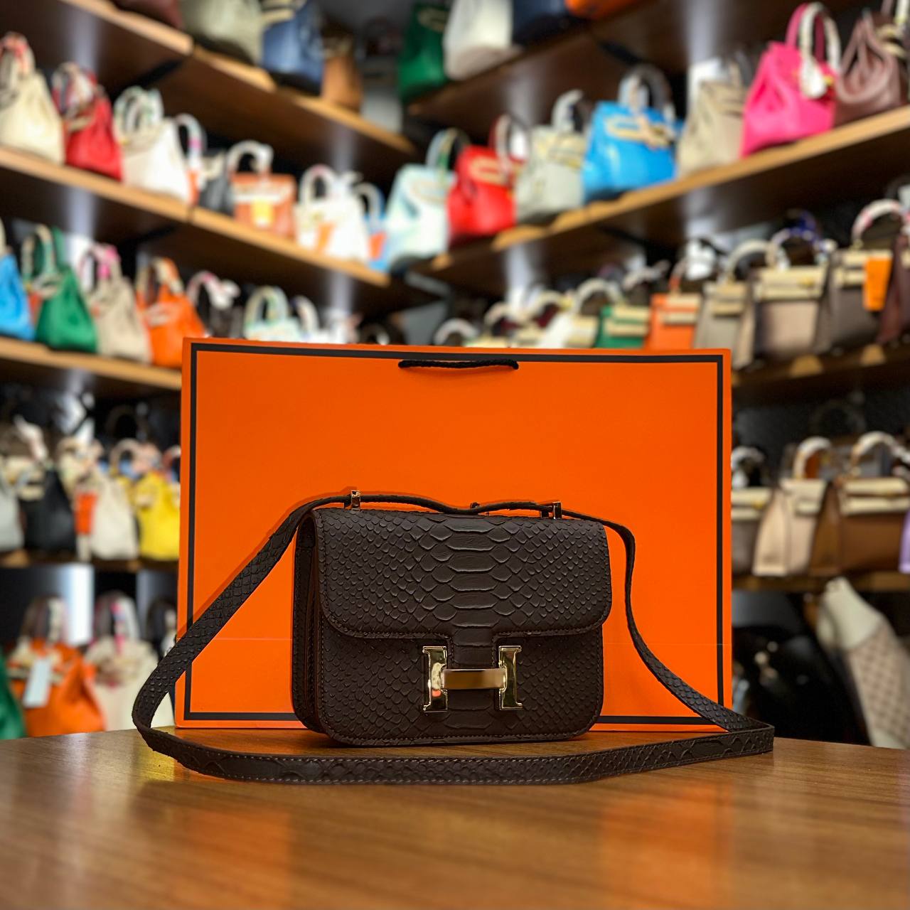 Hermes Constance Brown Croco