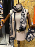 Christian Dior Scarf Μαύρο-Μπεζ