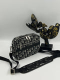 Christian Dior Oblique Crossbody Bag Γκρι/Μαύρη