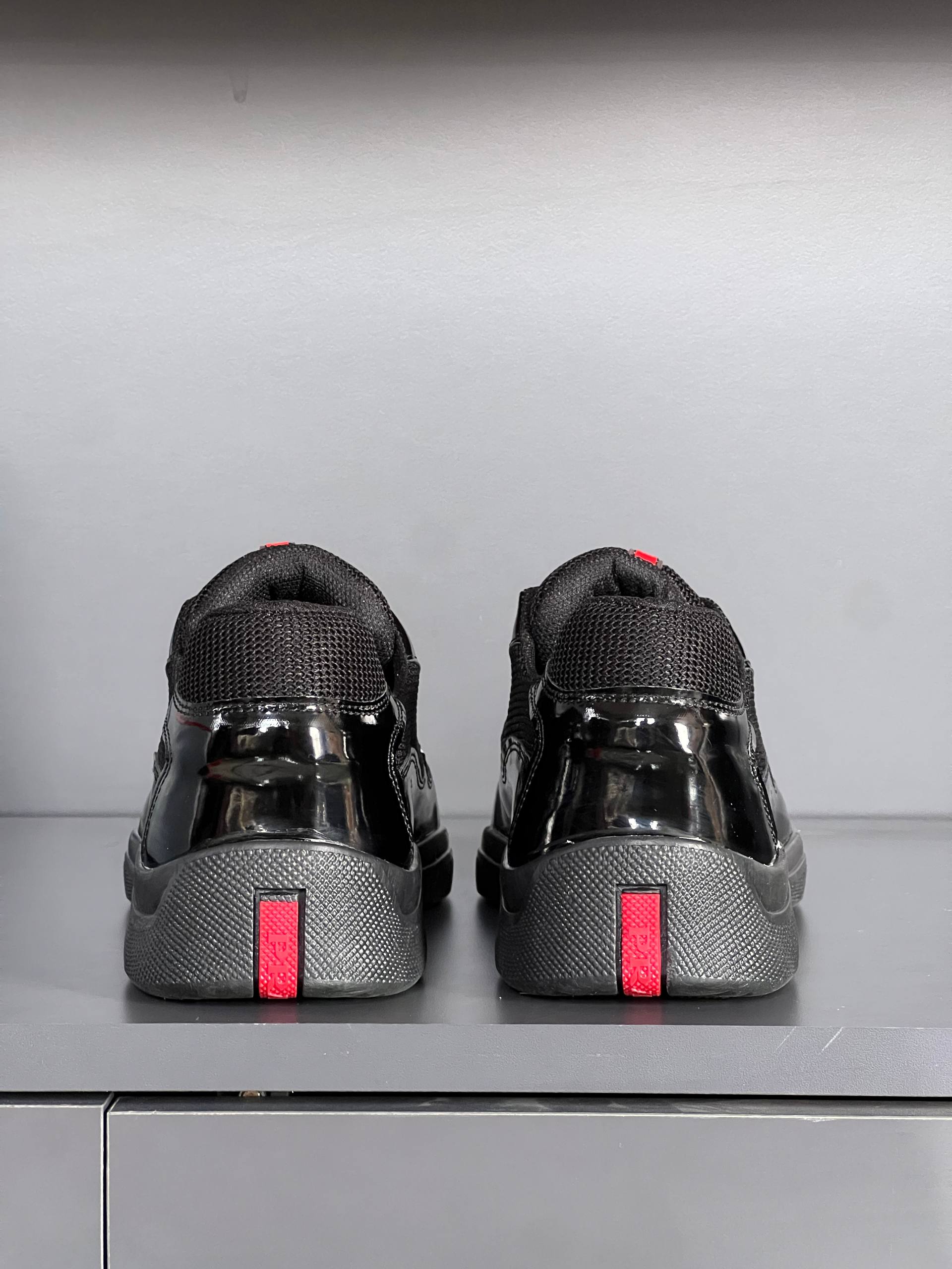 Prada Milano Patent Leather Sneakers Black