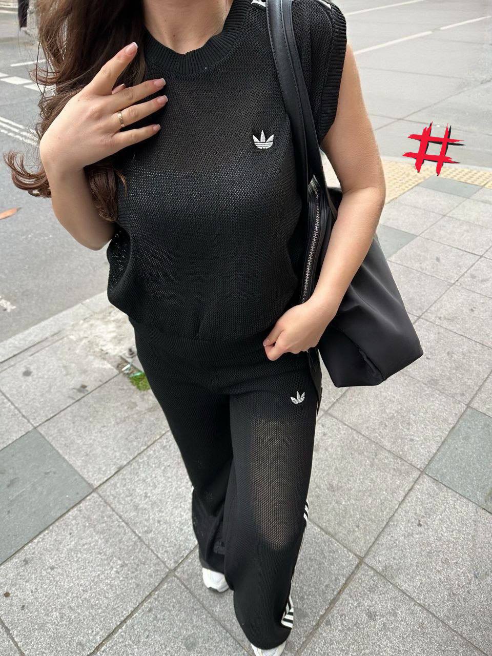 Adidas Knit Tracksuit Set Black