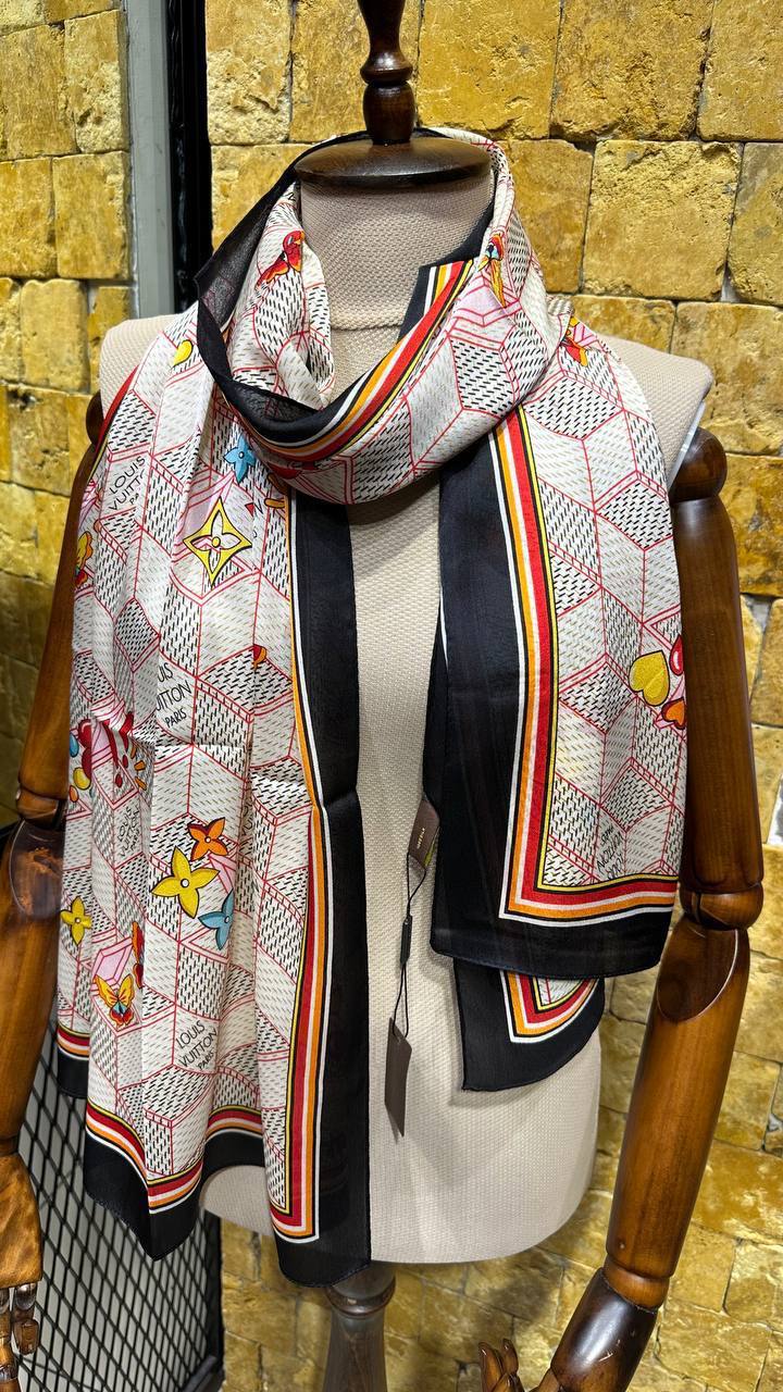 Louis Vuitton Silk Monogram Graphic Scarf