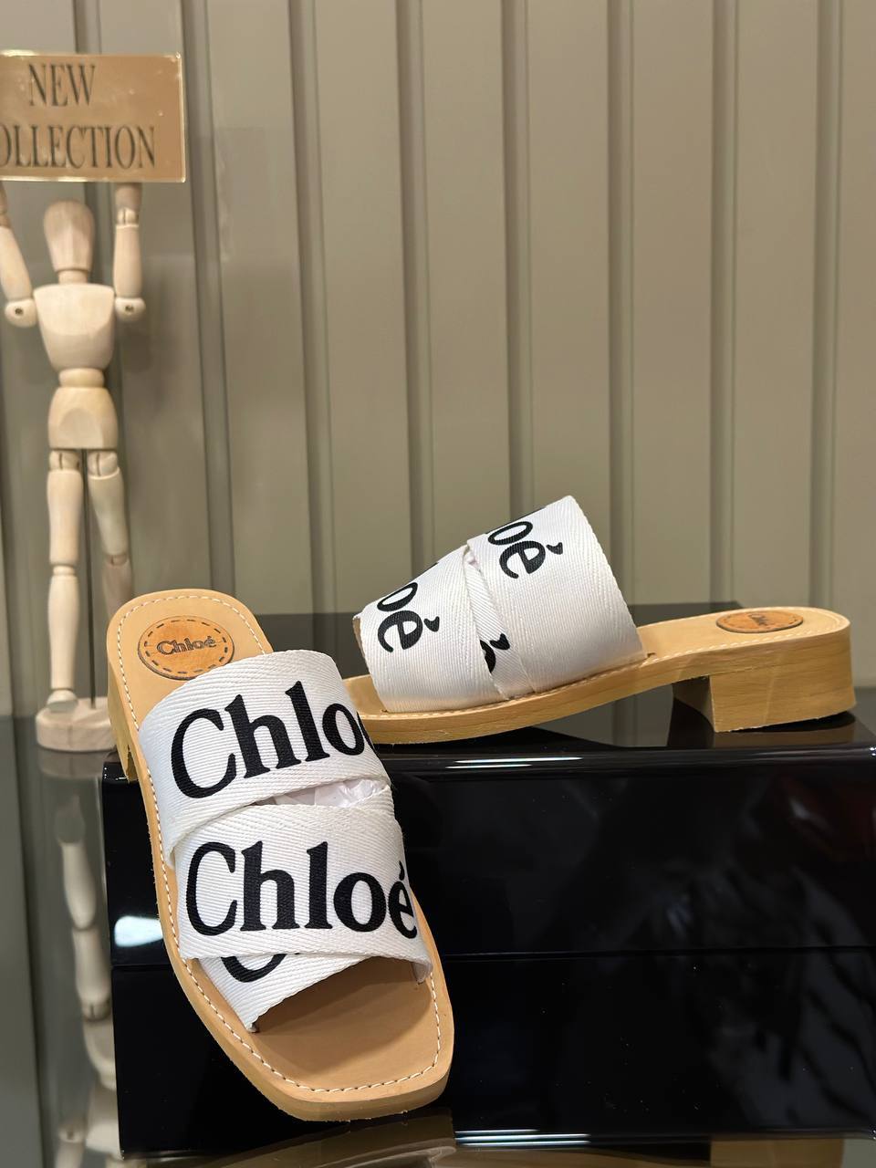 Chloé Woody Slide Sandals White