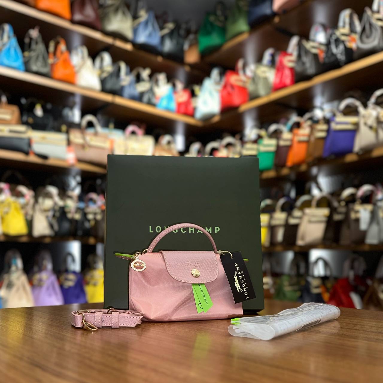 Longchamp Le Pliage Mini Pouch Pink