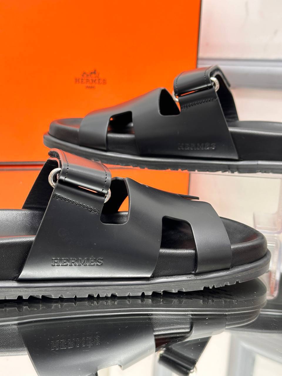 Hermes Sandals Chypre Black