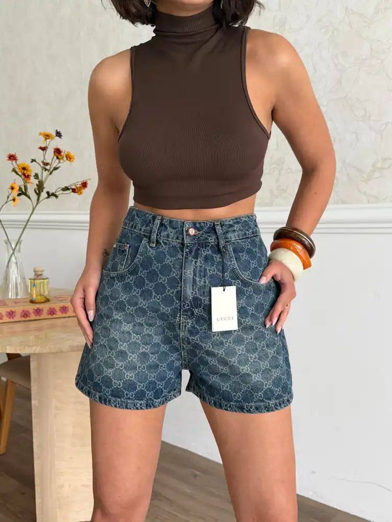 Gucci GG Denim Shorts Monogram