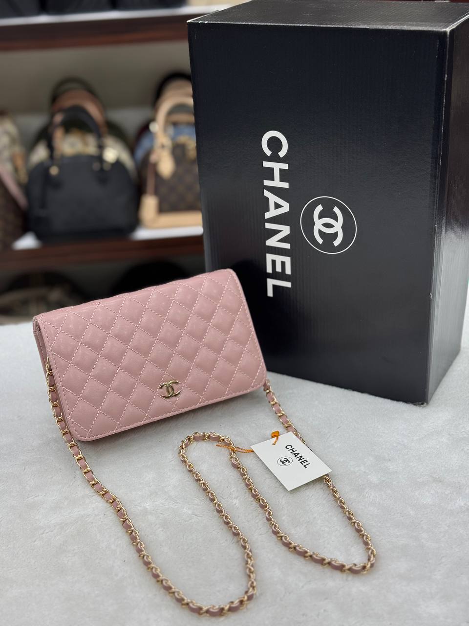 Chanel Quilted CC Chain Crossbody Bag Pink