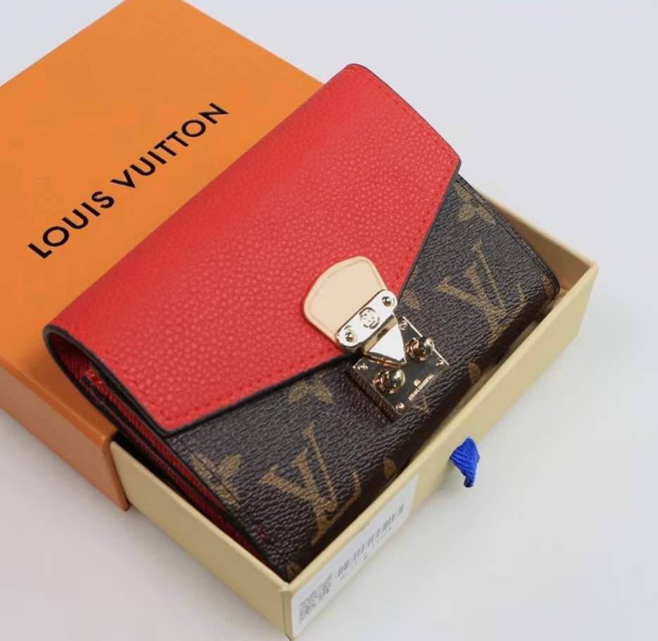 Louis Vuitton Pallas Compact Wallet Monogram Red