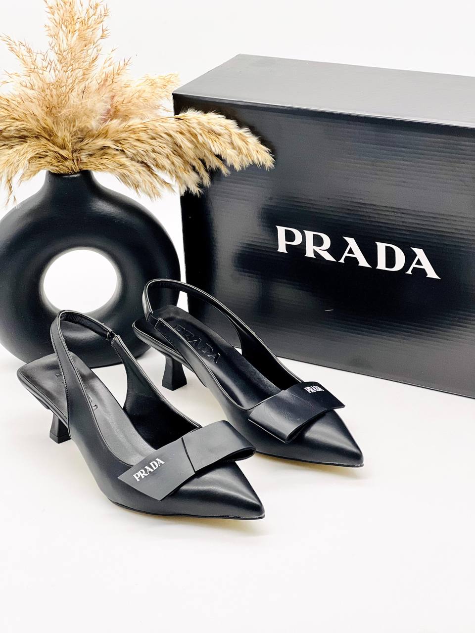 Prada Leather Mules Black