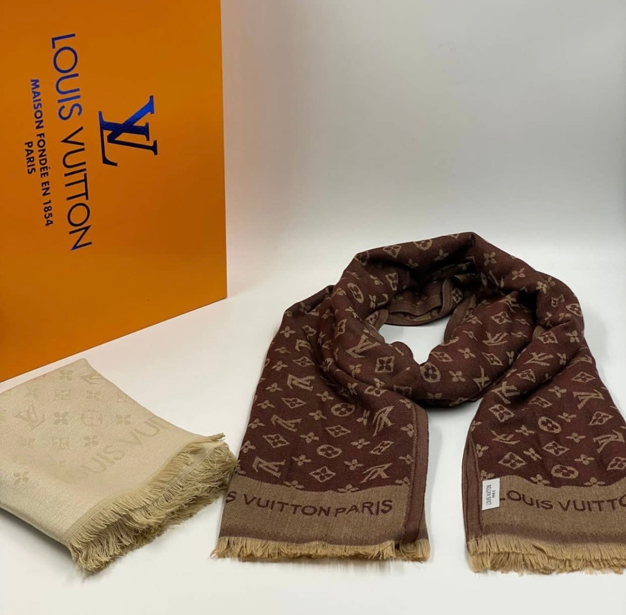 Louis Vuitton Monogram Scarf Beige