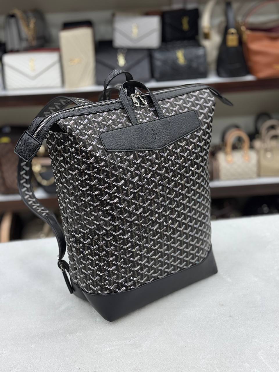 Goyard Saint Louis Backpack Canvas Black
