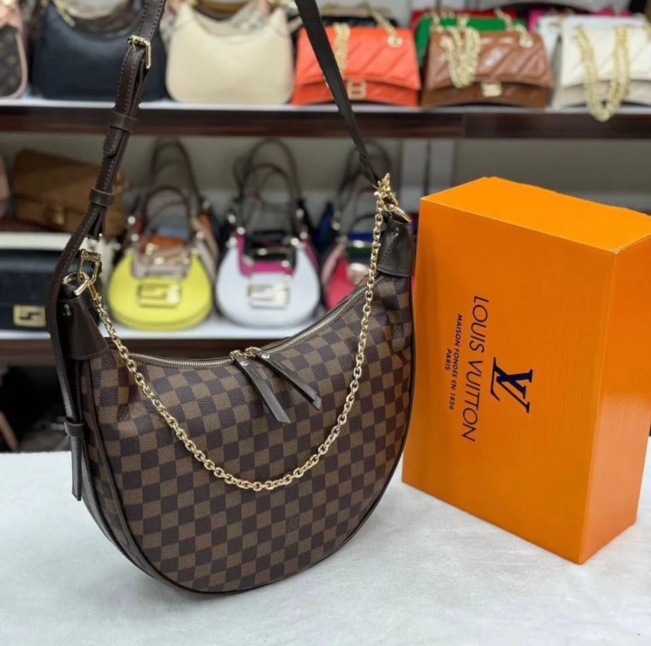 Louis Vuitton Loop Hobo Damier Ebene
