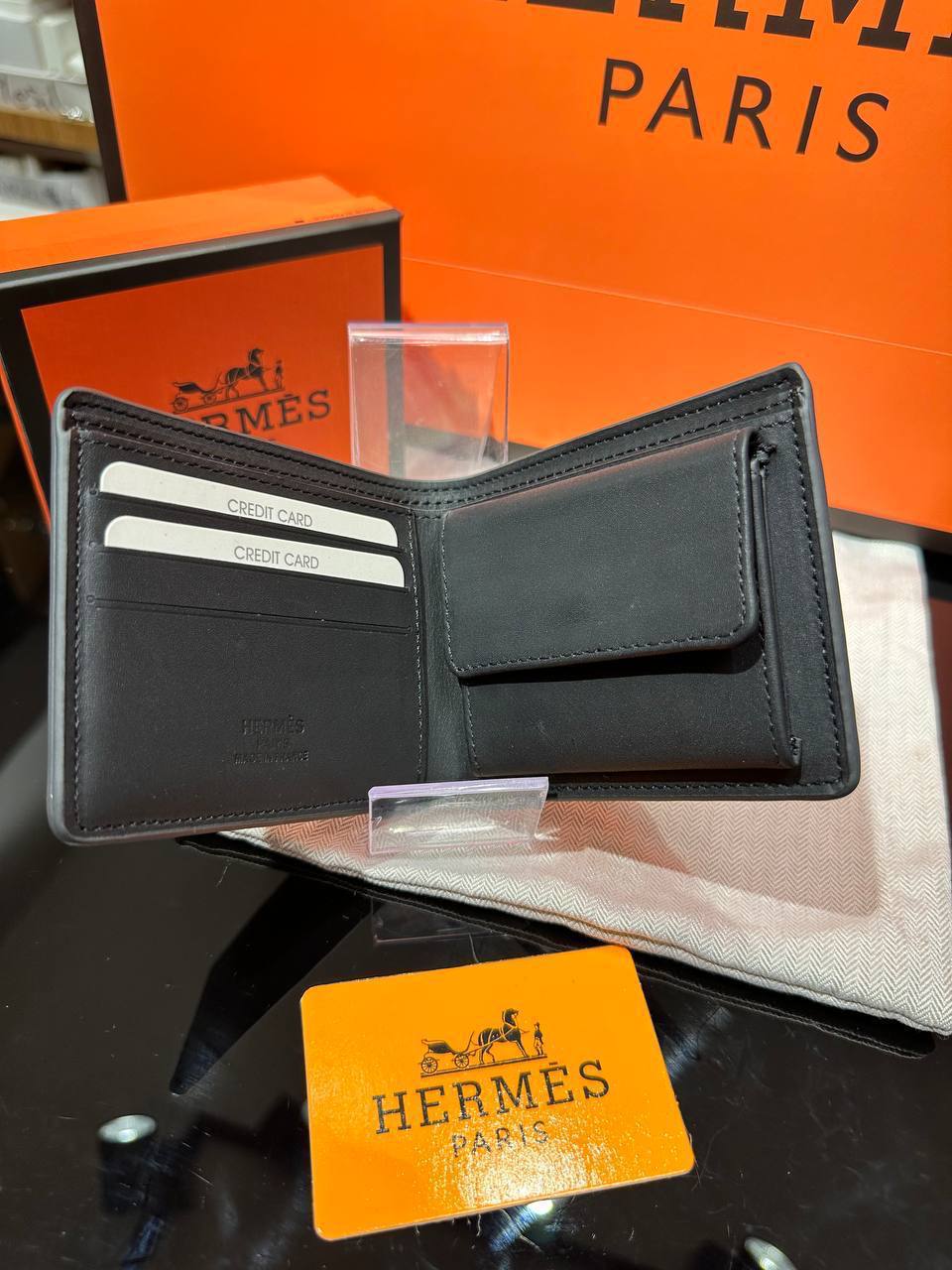 Hermès Bearn Compact Wallet Black