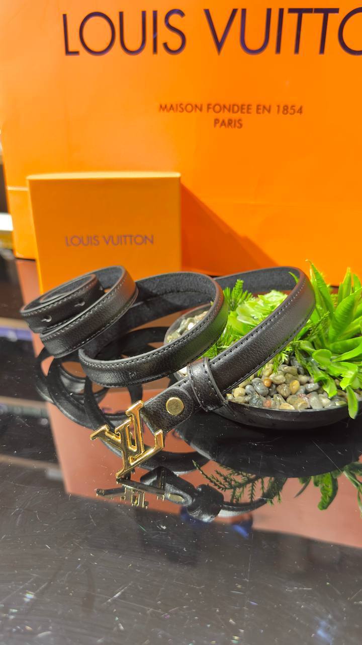 Louis Vuitton LV Initiales Leather Belt Black Double Face