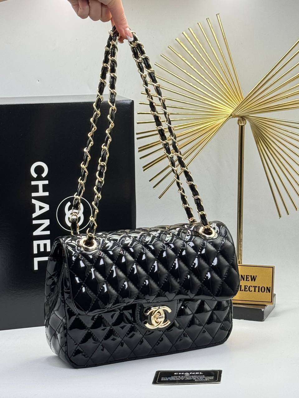 Chanel Classic Flap Bag Patent Leather Black